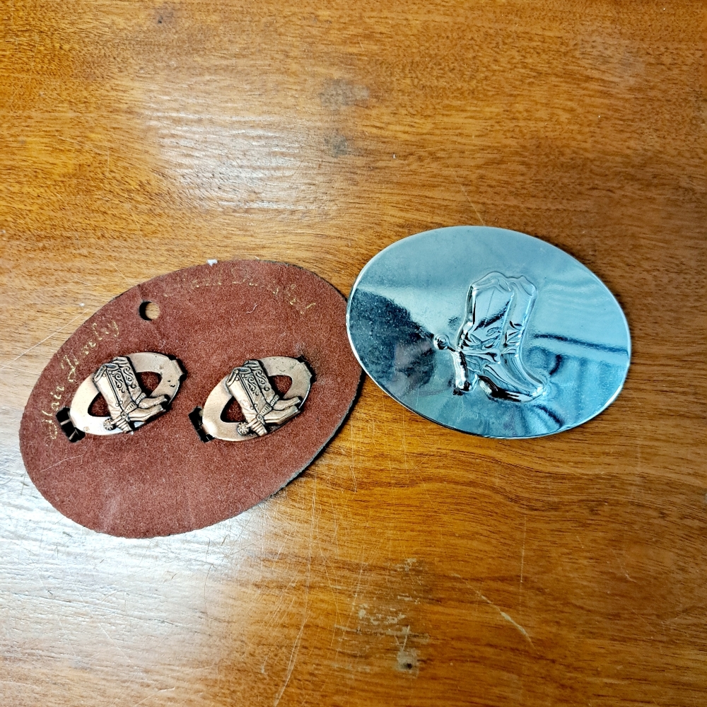 Girls Belt Buckle and Hair Clips, Cowboy Boots